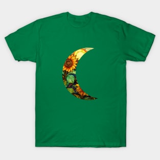 Sunflower Stained Glass Moon T-Shirt